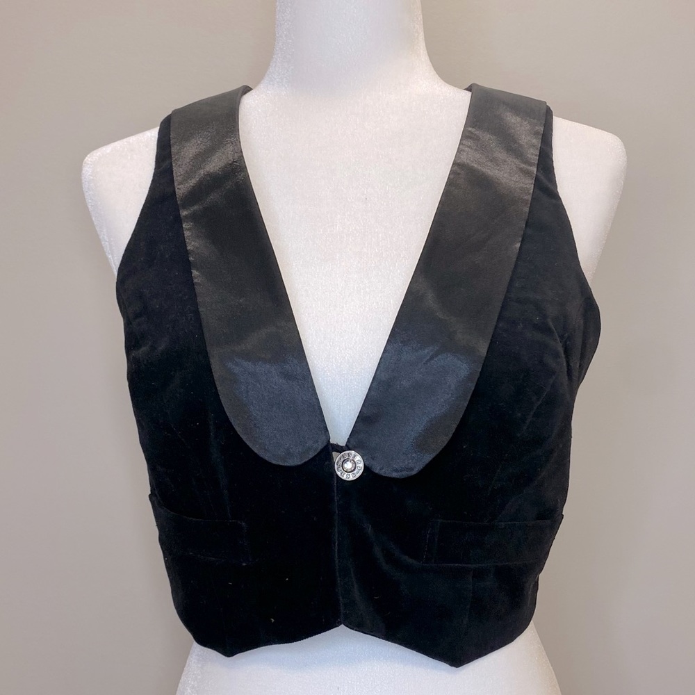 Velvet Guess Vest Black Size Medium Corset